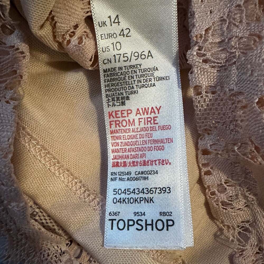 Vintage Lace Ruffle Blouse Cottagecore Sheer Romantic Top-10 - Picture 6 of 6